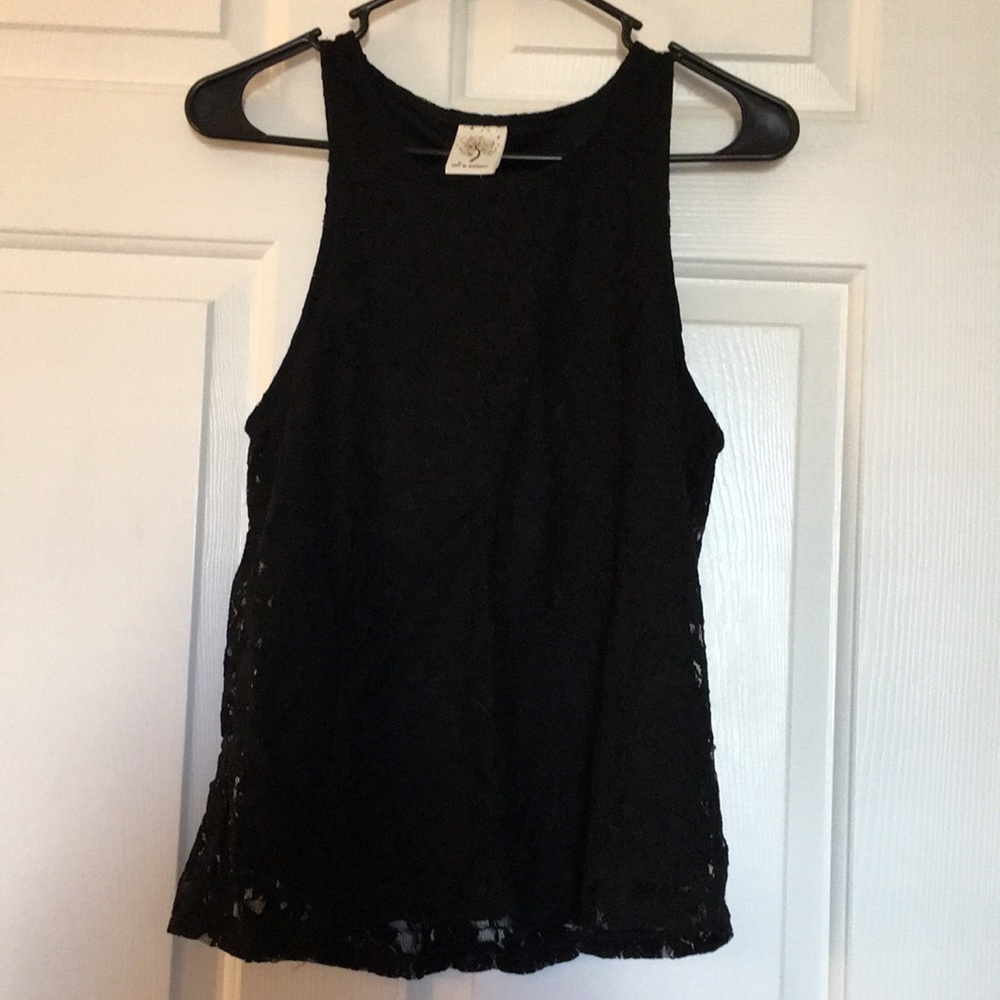 Black Lace Formal Tank Top
